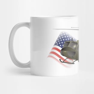 UH-1 Huey Helicopter with American Flag Mug